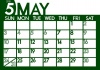 2015年５月横型のカレンダー