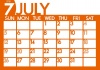 2015年７月横型のカレンダー