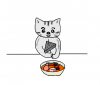 ねこまる・・・こんにゃくを食べる【透過】PNG