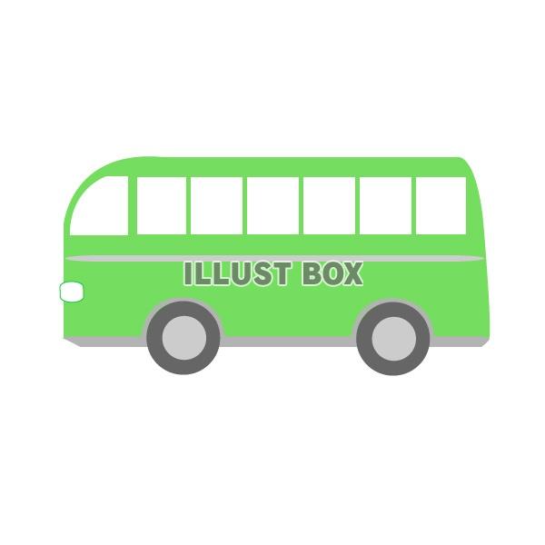 無料イラスト かわいい緑のバス