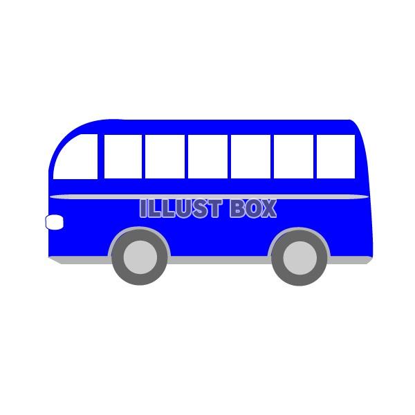 無料イラスト かわいい青いバス