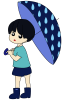 傘を持った男の子