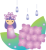 紫陽花と小さな女の子