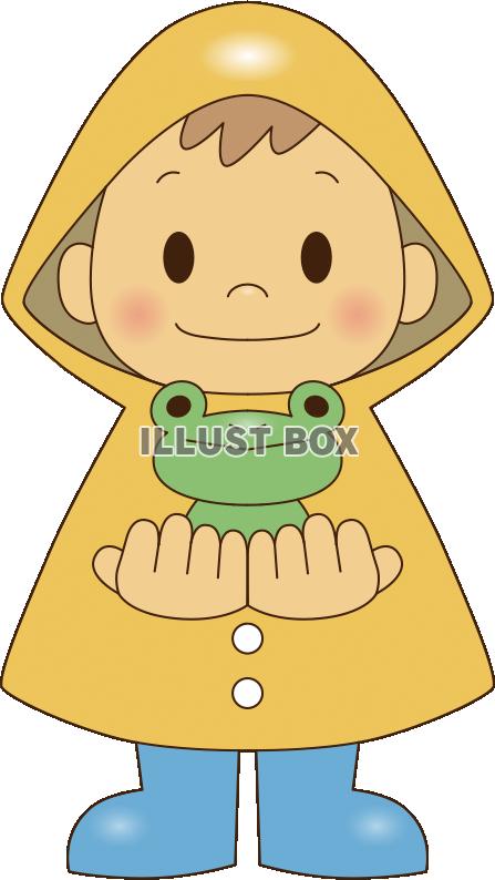 カエルと男の子【透過png】