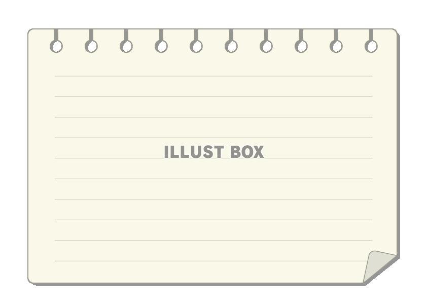 無料イラスト メモ用紙 横型 罫線入り