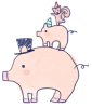 【透過png】サーカスアニマル豚とリス