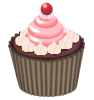 【透過png】チェリーのカップケーキ