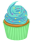 【透過png】ミントクリームのカップケーキ