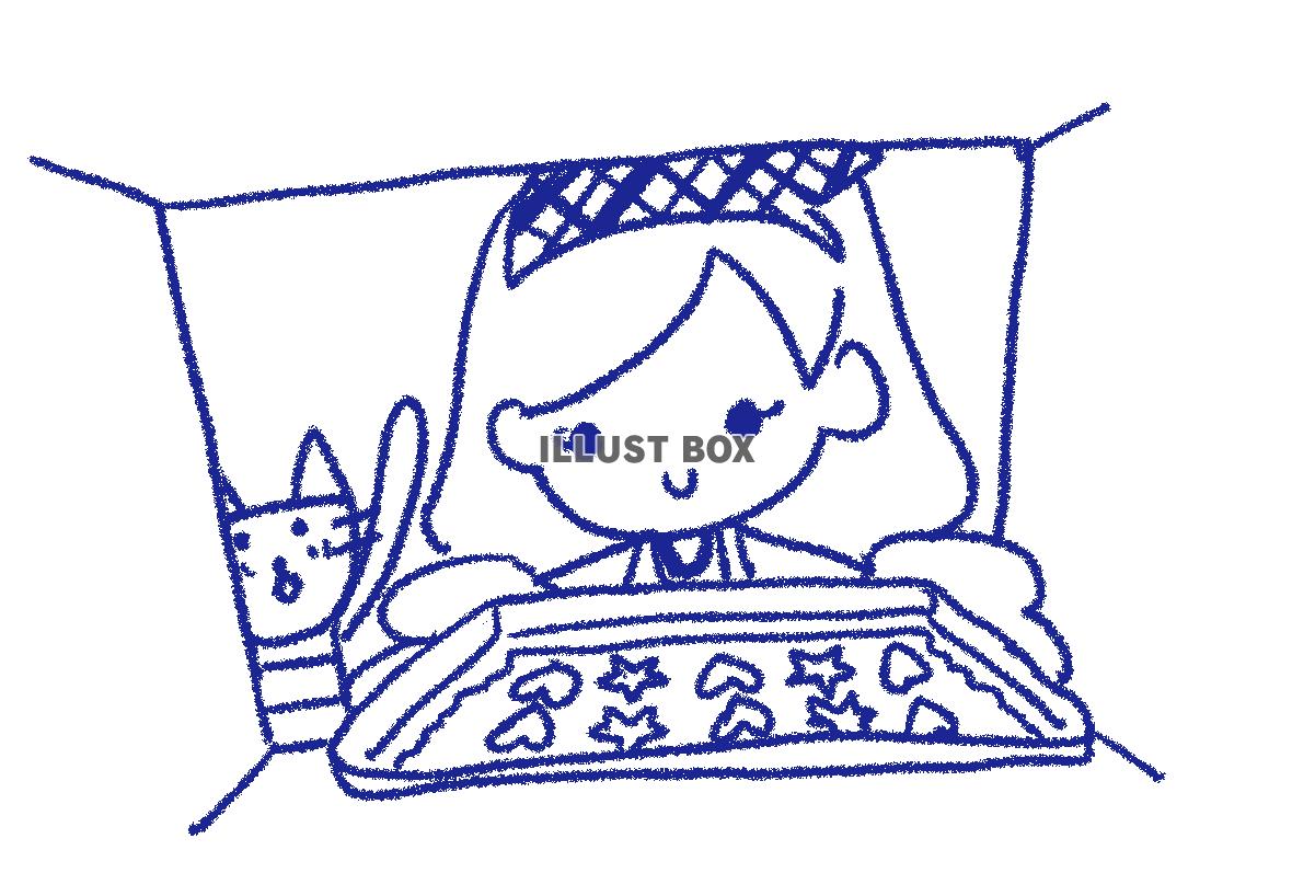 【透過png】猫と女の子のクッキング