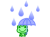 カエル Ａ（傘）　【透過PNG】