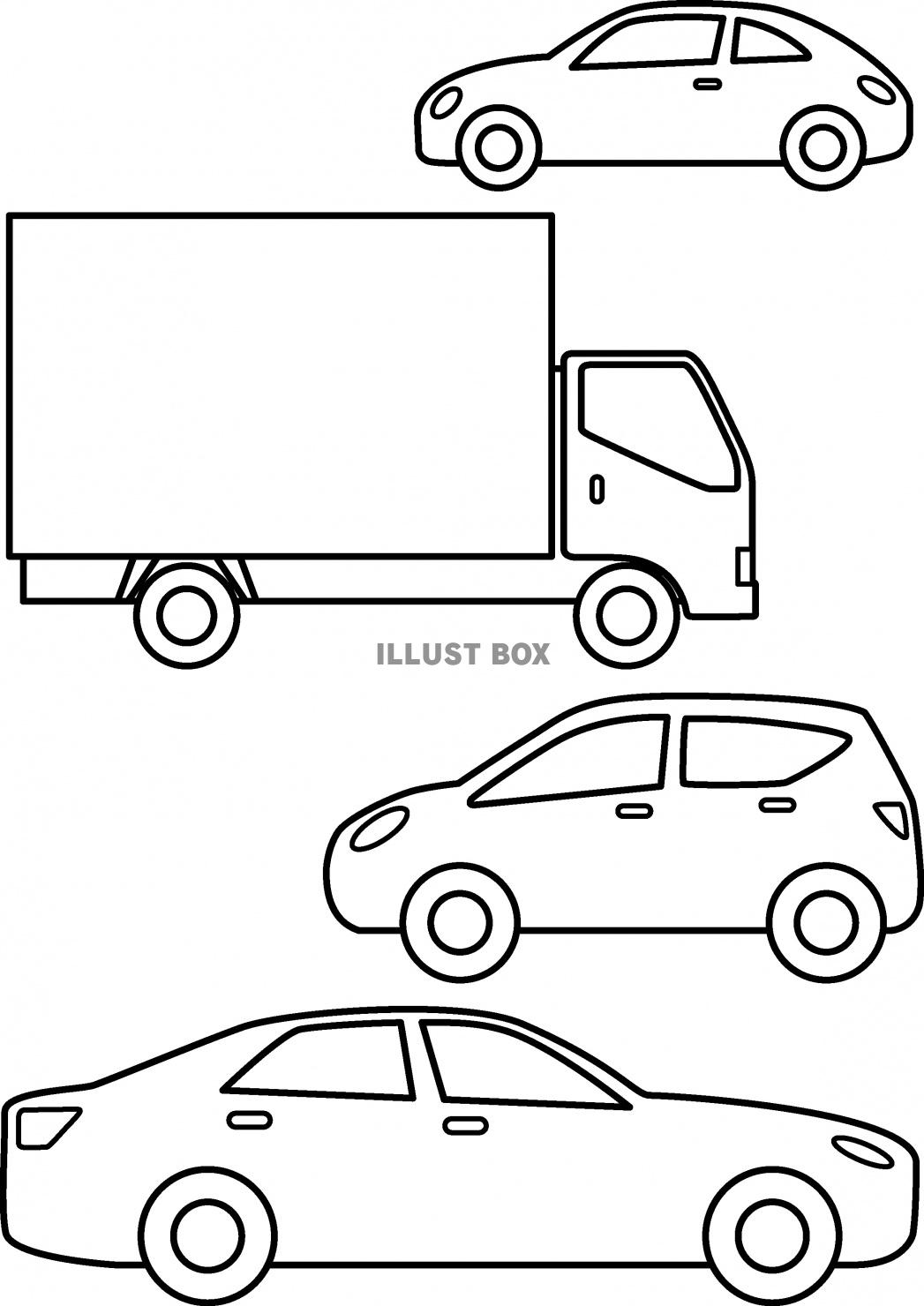 無料イラスト 車の塗り絵