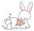 うさぎと猫アイスクリーム
