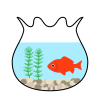 金魚鉢のイラスト1　(透過PNG)