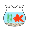 金魚鉢のイラスト2　(透過PNG)