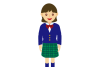 学生服の中学生の女の子のPNG透過素材