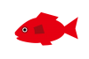 赤い魚のイラストPNT透過素材