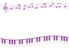 音符と鍵盤のフレーム(パープル)