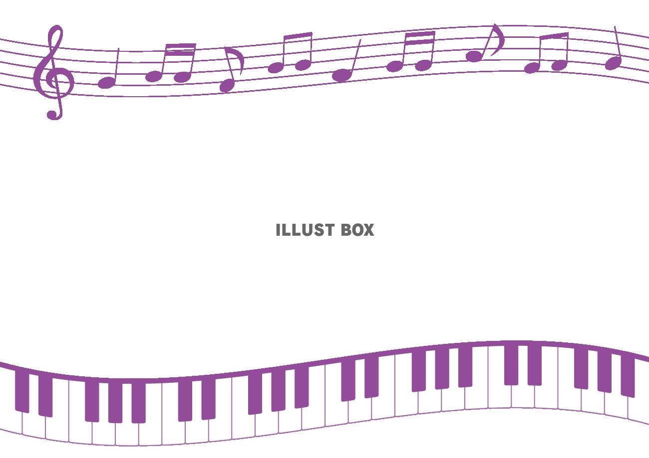 音符と鍵盤のフレーム(パープル)