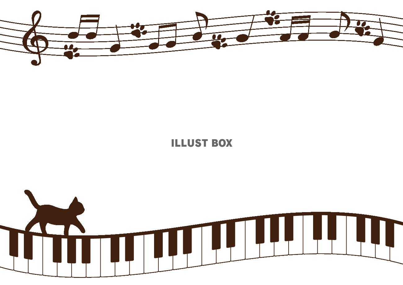 鍵盤と猫のフレーム