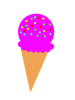ピンク色のアイスクリーム　透過ＰＮＧ