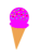 ピンク色のアイスクリーム　透過ＰＮＧ