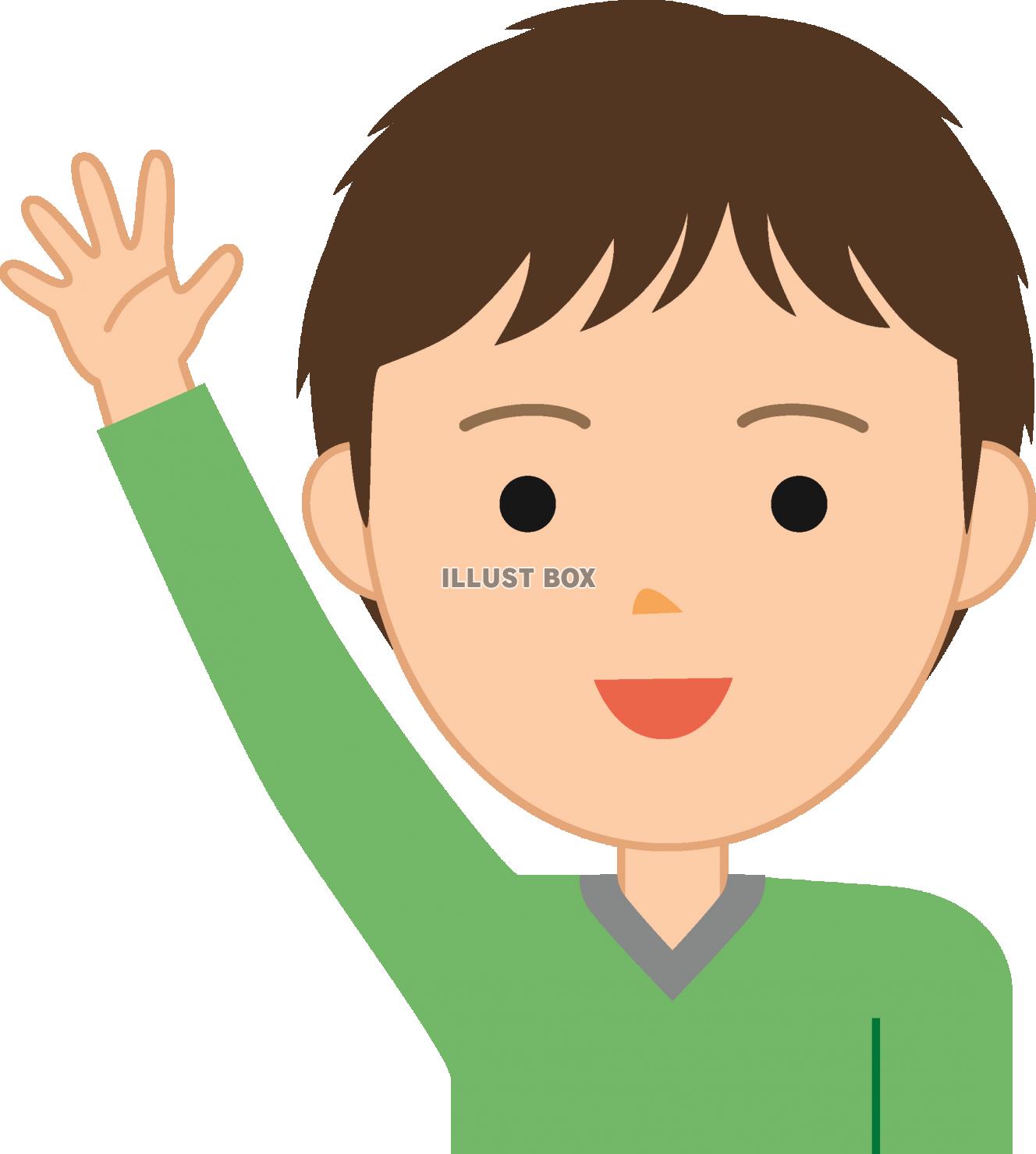 手をあげる子供２