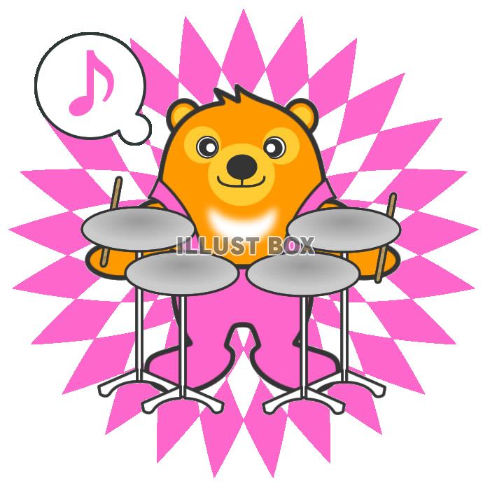 【透過png】音楽を演奏するくま8