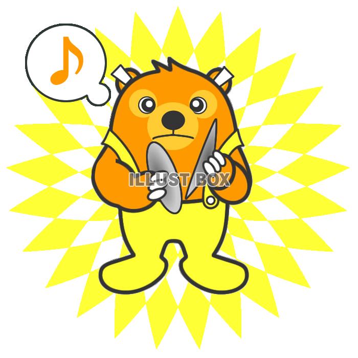 【透過png】音楽を演奏するくま5