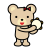タンバリン（タンブリン）を演奏しているクマ2　(透過PNG)