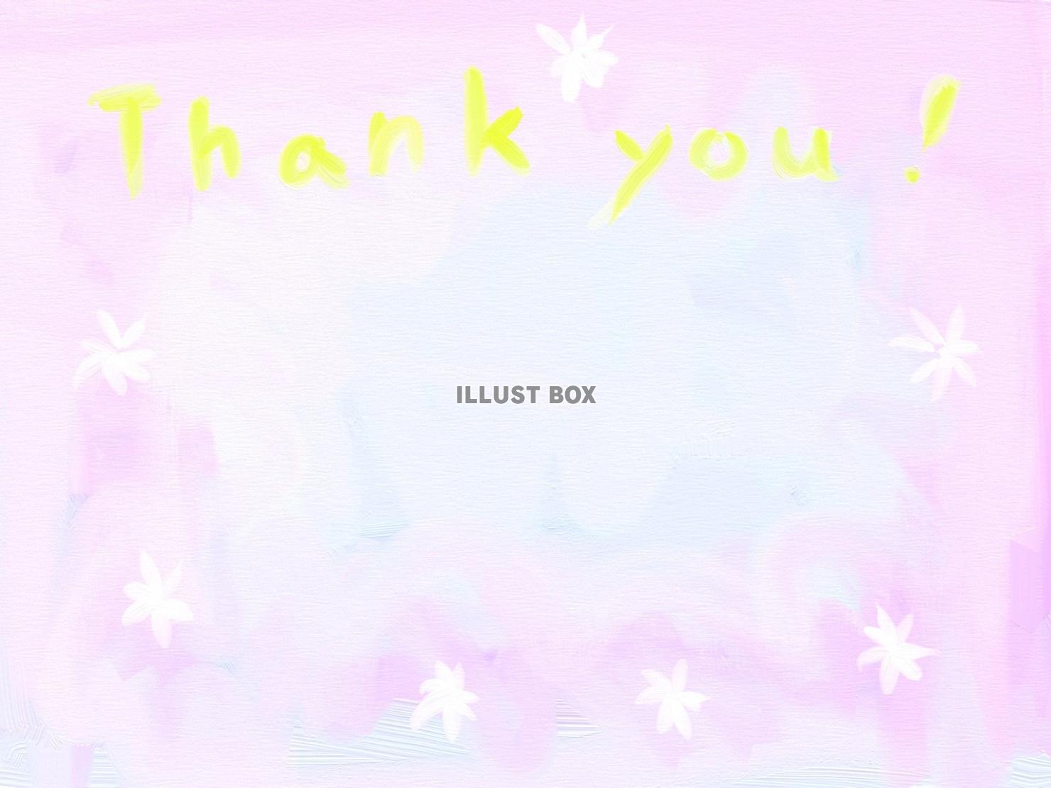 水彩風 THANK YOU 小花