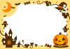 ハロウィンの風景フレーム　透過ＰＮＧ