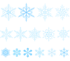 冬、雪の結晶アイコンセット