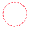 ラーメンのうつわ模様　リングフレーム　赤　　透過png