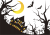 ハロウィンイラスト３の白抜き【透過PNG】