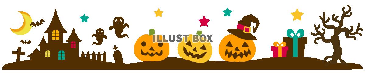 ハロウィンのかぼちゃライン素材　透過PNG