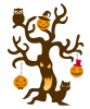 ホラーな樹木　ハロウィン　透過PNG