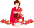 着物姿おじぎする女性（pngのみ）