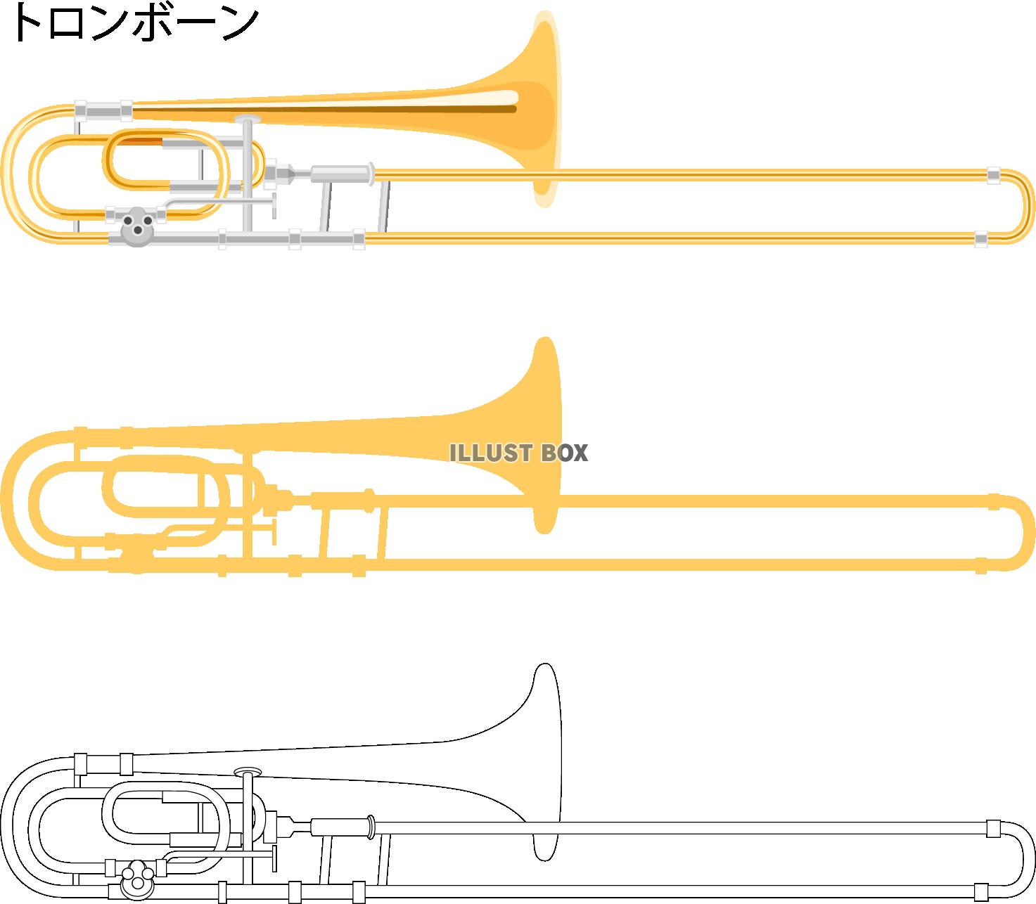 楽器 吹奏楽 音楽 線画 シルエット イラスト無料