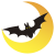 月とコウモリ２【透過PNG】
