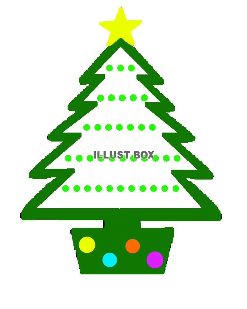 無料イラスト クリスマスツリー型のクリスマスカード 透過png