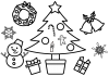 塗り絵　クリスマス【透過PNG】