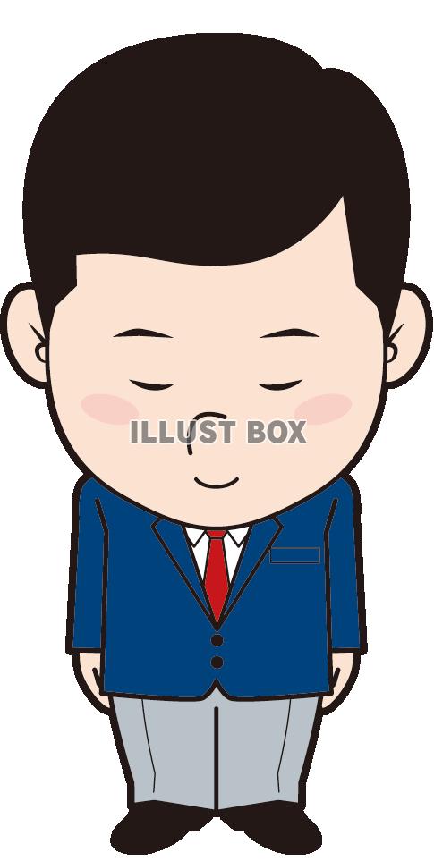 無料イラスト お辞儀シリーズ 男性店長