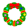 クリスマスリースイラスト　透過png