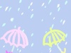 ２つの傘と雨