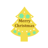 クリスマスツリー型ロゴ入りワンポイント　①　透過png