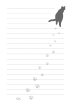 遠ざかる猫と足あと(罫線入り)