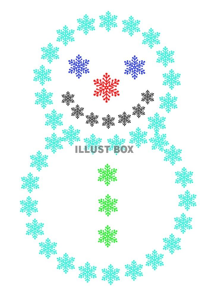 雪の結晶で出来た、雪だるまイラスト①　ｊｐｇ