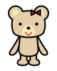 立っているクマのイラスト2　(透過PNG)