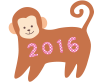 年賀状　申の2016イラスト