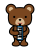 鍵盤ハーモニカを演奏しているクマ1　(透過PNG)